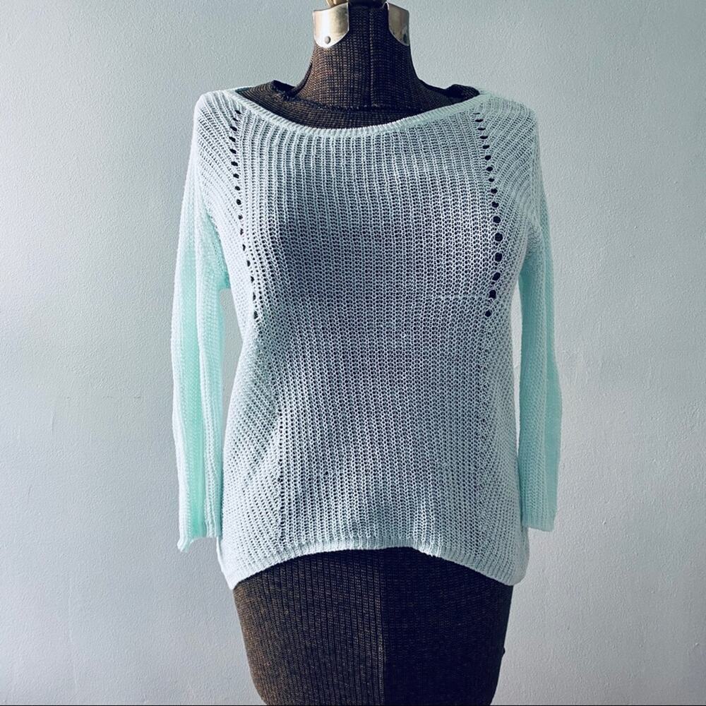 Eileen Fisher mint green light linen sweater